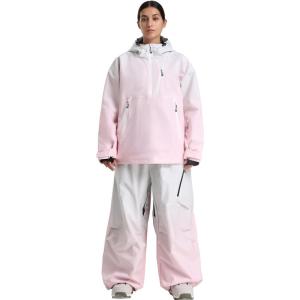 GSOU SNOW Women’s Ski Jacket and Pants Set Baggy Snowboard Jacket Snow Suit Waterproof Windproof Hooded Coat(Pink)