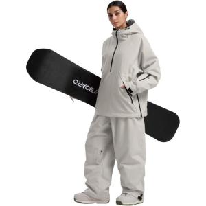 GSOU SNOW Womens Ski Jacket and Pants Set Snowsuit Snow Coat Waterproof Windproof Ski Suit Warm for Winter(Beige-5)