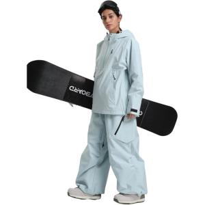GSOU SNOW Womens Ski Jacket and Pants Set Snowsuit Snow Coat Waterproof Windproof Ski Suit Warm for Winter(Blue)