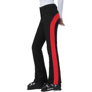 GSOU SNOW Womens Ski Pants Slim Snow Flared Snowboarding Insulated Waterproof Windproof Winter Outdoor Hiking Warm(Black Red)