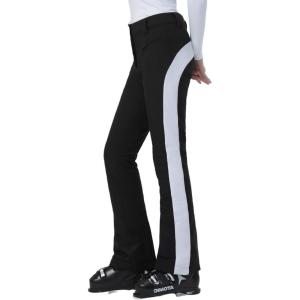 GSOU SNOW Womens Ski Pants Slim Snow Flared Snowboarding Insulated Waterproof Windproof Winter Outdoor Hiking Warm(Black White)