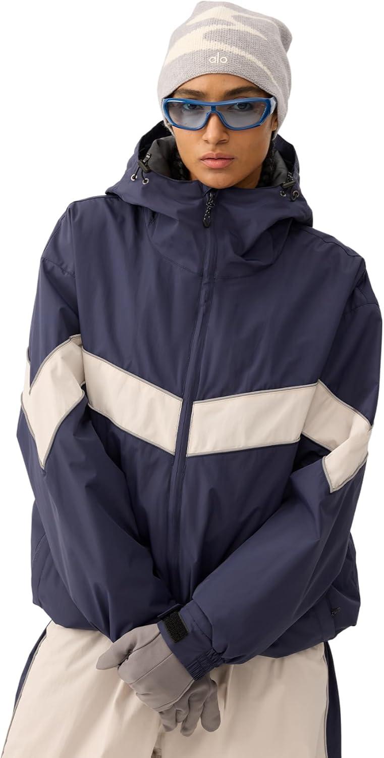 image:imageGSOU SNOW Men Snowboard Jacket Ski Baggy Women Snow Coat Waterproof Winter Sport Hooded Reflective StripNavy