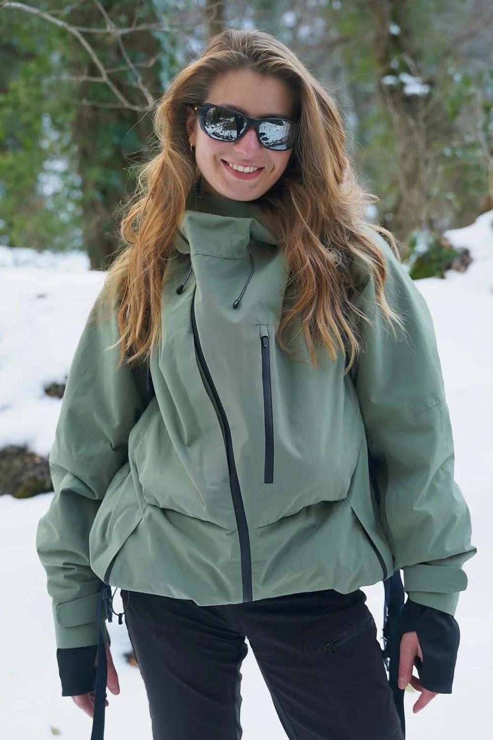 image:imageGSOU SNOW Mens Snowboard Jacket Waterproof Ski Coat Winter Snow Insulated Windproof JacketArmy Green