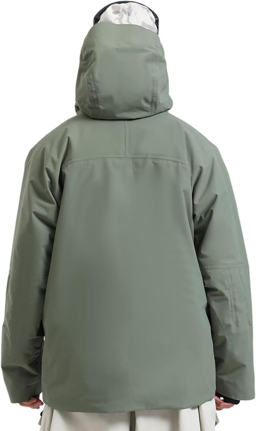 image:imageGSOU SNOW Mens Snowboard Jacket Waterproof Ski Coat Winter Snow Insulated Windproof JacketArmy Green