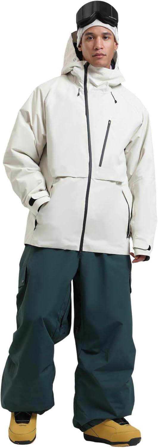 image:imageGSOU SNOW Mens Snowboard Jacket Waterproof Ski Coat Winter Snow Insulated Windproof JacketBeige