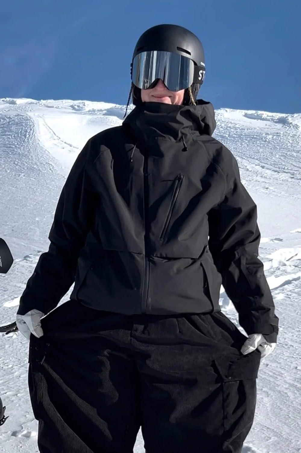 image:imageGSOU SNOW Mens Snowboard Jacket Waterproof Ski Coat Winter Snow Insulated Windproof JacketBlack