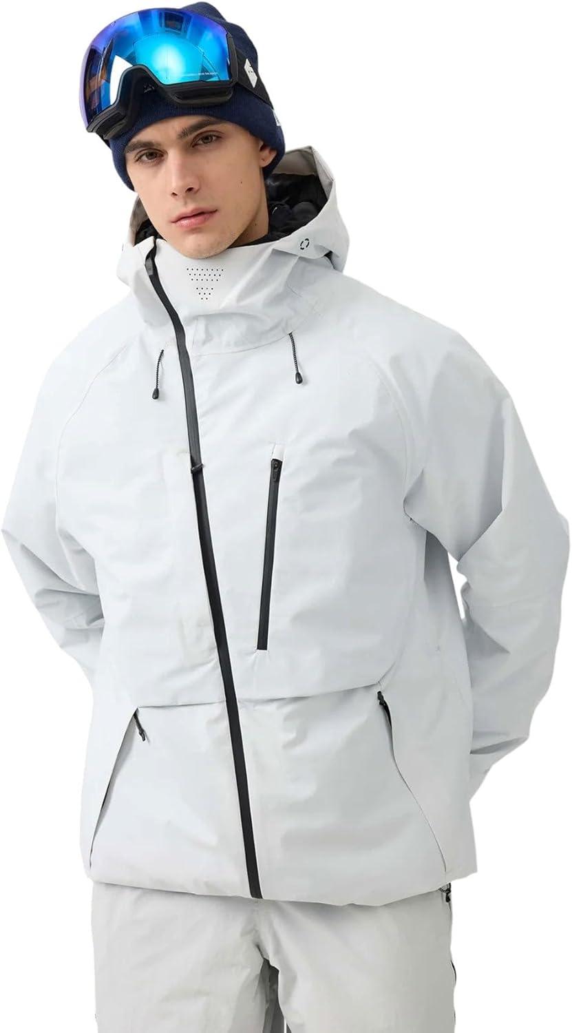 image:imageGSOU SNOW Mens Snowboard Jacket Waterproof Ski Coat Winter Snow Insulated Windproof JacketGrey