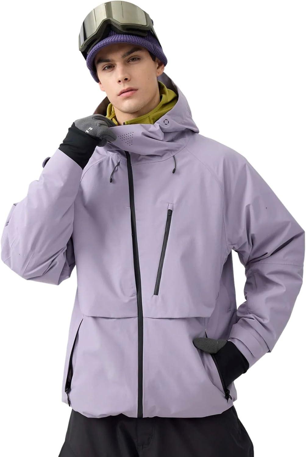 image:imageGSOU SNOW Mens Snowboard Jacket Waterproof Ski Coat Winter Snow Insulated Windproof JacketLavender