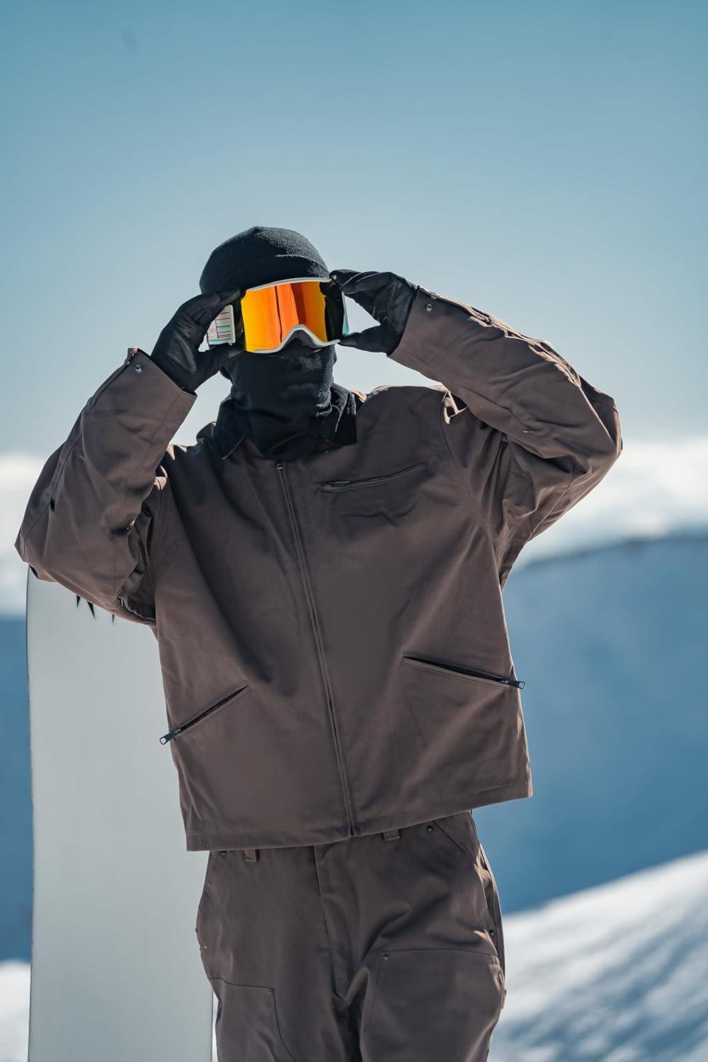 image:imageGSOU SNOW Snowboard Jacket Men Ski Jackets Women Snow Jacket Snowboarding Coat Mountain Hooded Waterproof WindproofBlack 2
