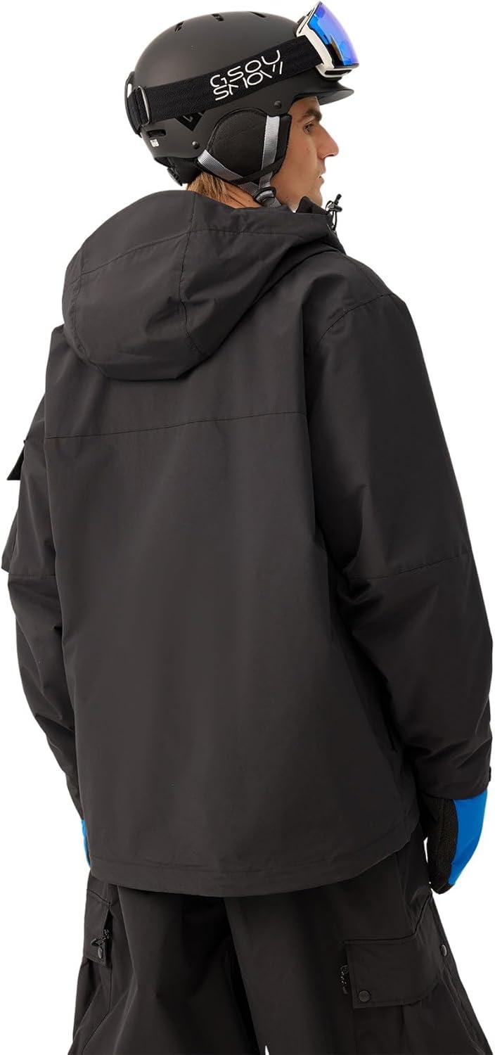 image:imageGSOU SNOW Snowboard Jacket Men Ski Jackets Women Snow Jacket Snowboarding Coat Mountain Hooded Waterproof WindproofBlack