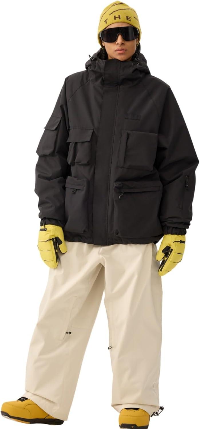 image:imageGSOU SNOW Snowboard Jacket Men Ski Jackets Women Snow Jacket Snowboarding Coat Mountain Hooded Waterproof WindproofBlack03