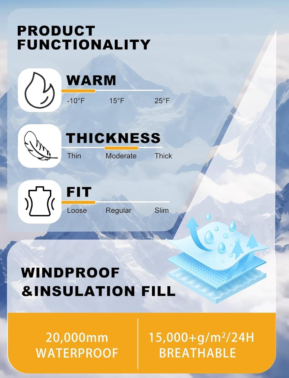 image:imageGSOU SNOW Snowboard Jacket Men Ski Jackets Women Snow Jacket Snowboarding Coat Mountain Hooded Waterproof WindproofDeep Coffe