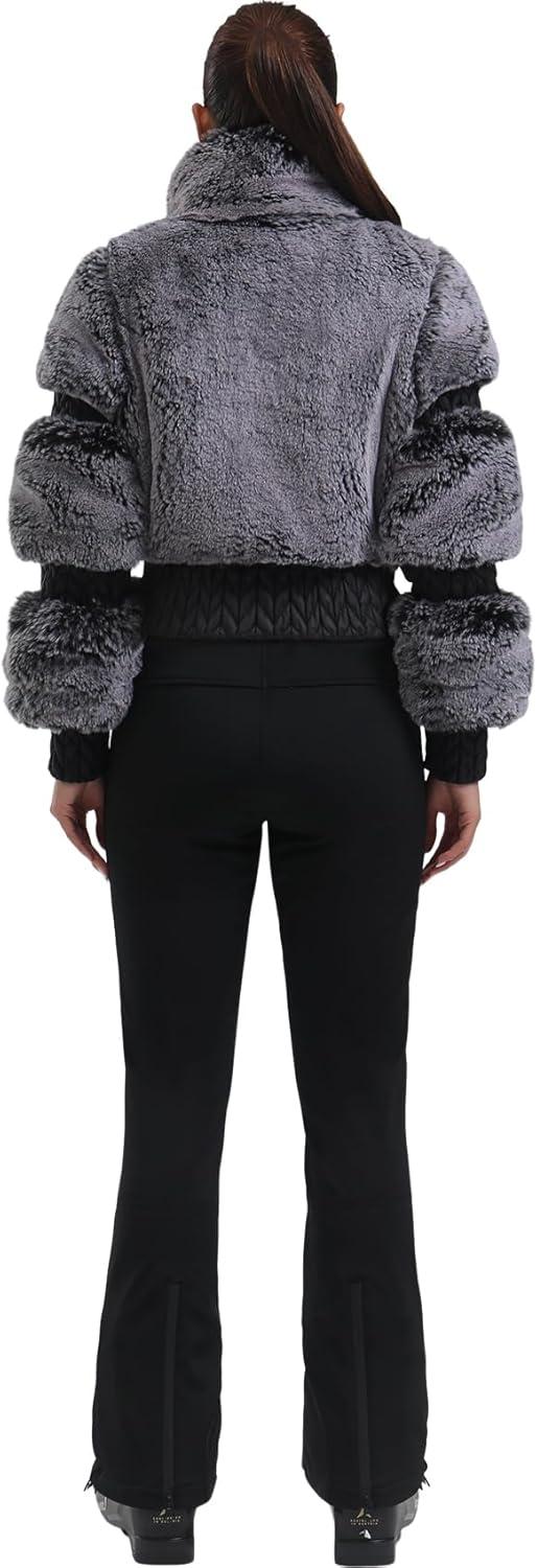 image:imageGSOU SNOW Women Ski Jacket Faux Fur Snowboard Coat Snow Cropped Jacket Winter Outdoor Warm