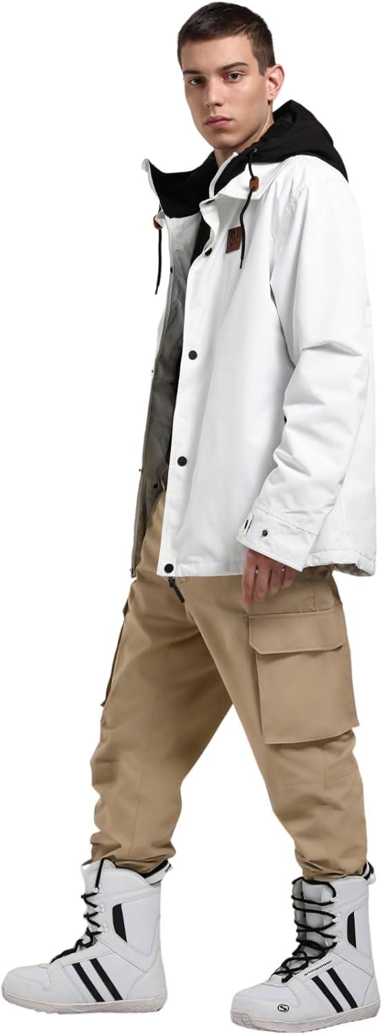 image:imageGSOU SNOW Womens Ski Pants Mens Snowboard Pants Waterproof Snow Pants for Winter Outdoor Sport WarmBeige2