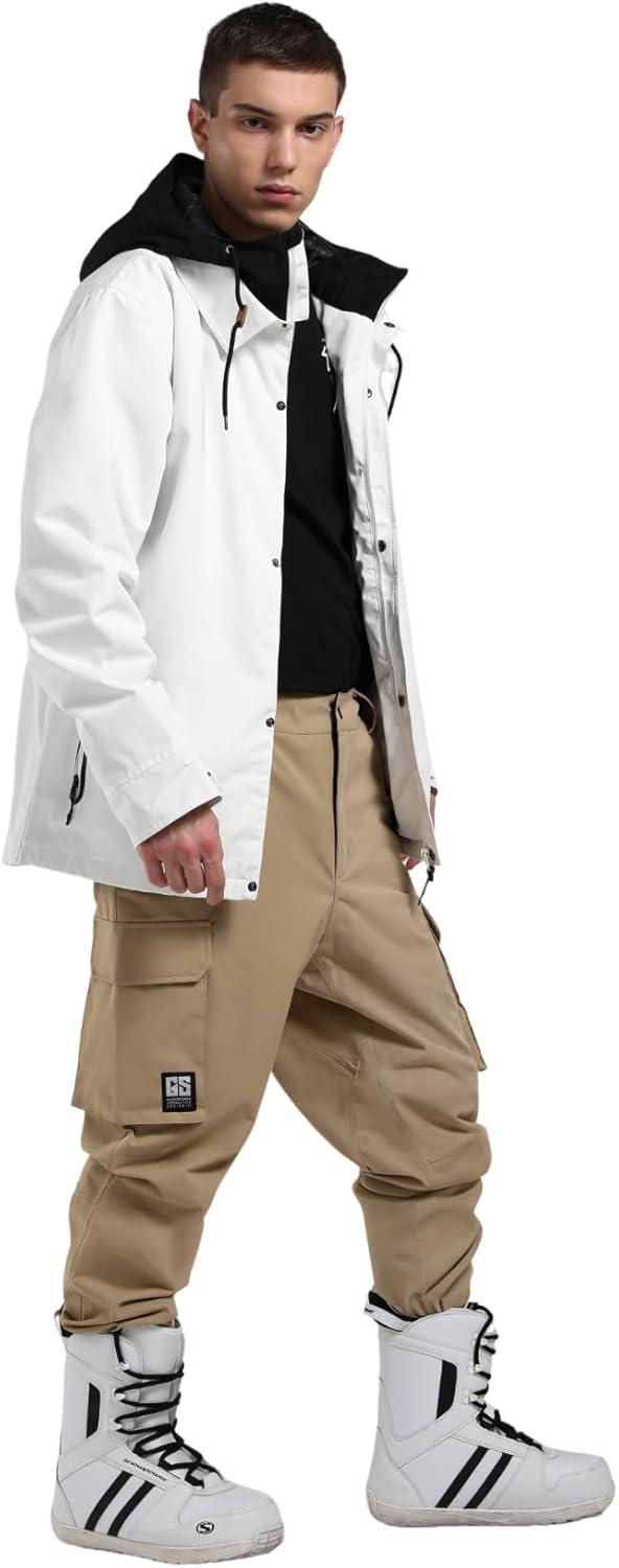 image:imageGSOU SNOW Womens Ski Pants Mens Snowboard Pants Waterproof Snow Pants for Winter Outdoor Sport WarmBeige2