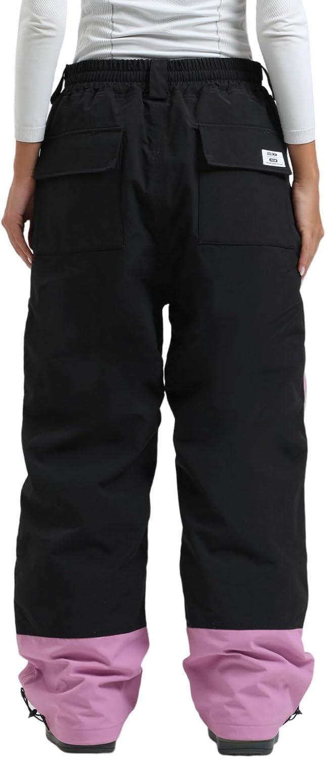 image:imageGSOU SNOW Womens Ski Pants Mens Snowboard Pants Waterproof Snow Pants for Winter Outdoor Sport WarmBlack Pink