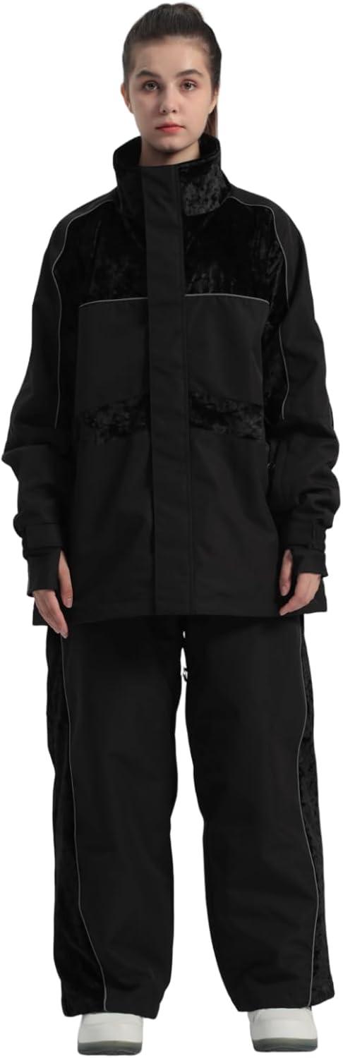 image:imageGSOU SNOW Womens Ski Pants Mens Snowboard Pants Waterproof Snow Pants for Winter Outdoor Sport WarmBlack14