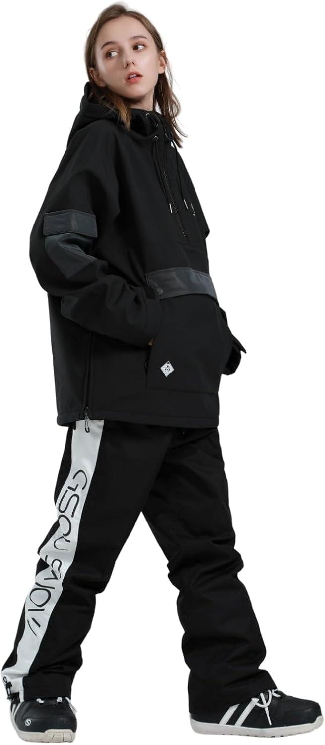 image:imageGSOU SNOW Womens Ski Pants Mens Snowboard Pants Waterproof Snow Pants for Winter Outdoor Sport WarmBlack6