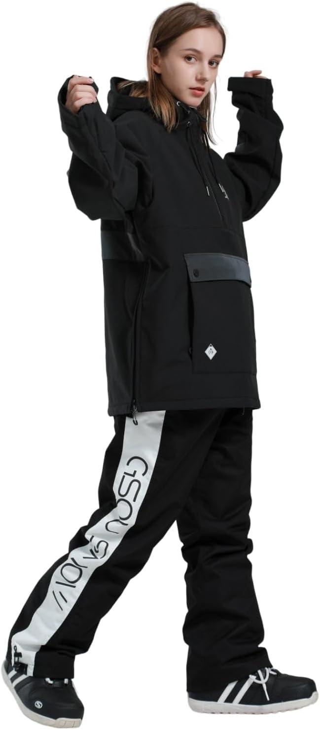image:imageGSOU SNOW Womens Ski Pants Mens Snowboard Pants Waterproof Snow Pants for Winter Outdoor Sport WarmBlack6