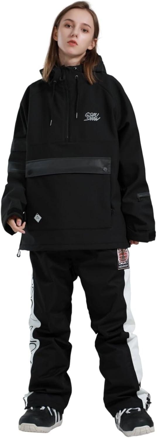 image:imageGSOU SNOW Womens Ski Pants Mens Snowboard Pants Waterproof Snow Pants for Winter Outdoor Sport WarmBlack6