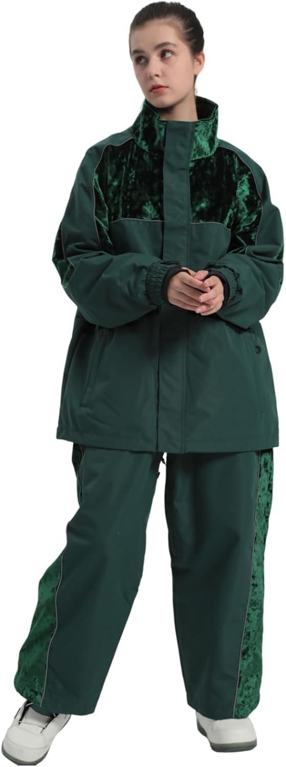 image:imageGSOU SNOW Womens Ski Pants Mens Snowboard Pants Waterproof Snow Pants for Winter Outdoor Sport WarmGreen1