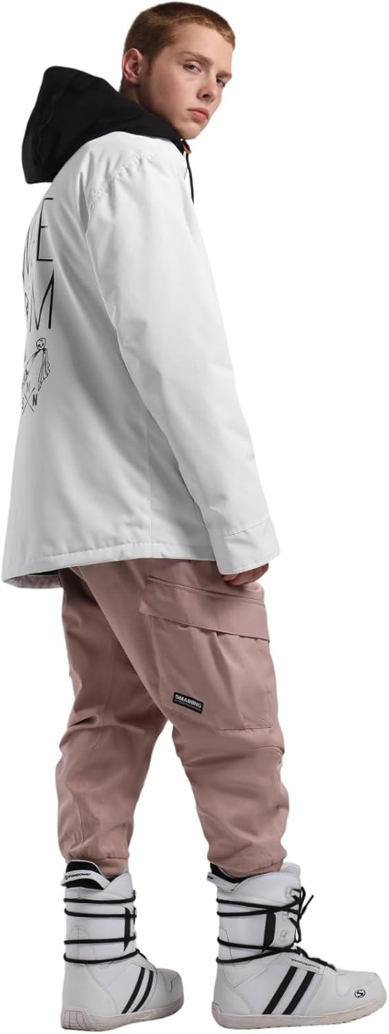 image:imageGSOU SNOW Womens Ski Pants Mens Snowboard Pants Waterproof Snow Pants for Winter Outdoor Sport WarmPink1