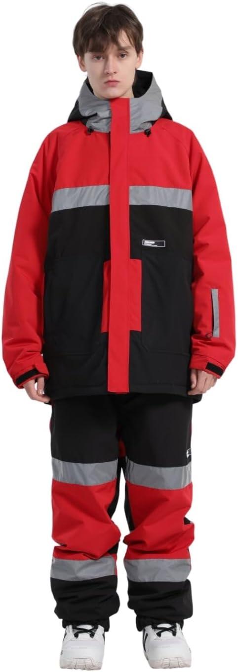 image:imageGSOU SNOW Womens Ski Pants Mens Snowboard Pants Waterproof Snow Pants for Winter Outdoor Sport WarmRed1