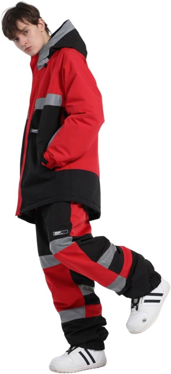 image:imageGSOU SNOW Womens Ski Pants Mens Snowboard Pants Waterproof Snow Pants for Winter Outdoor Sport WarmRed1