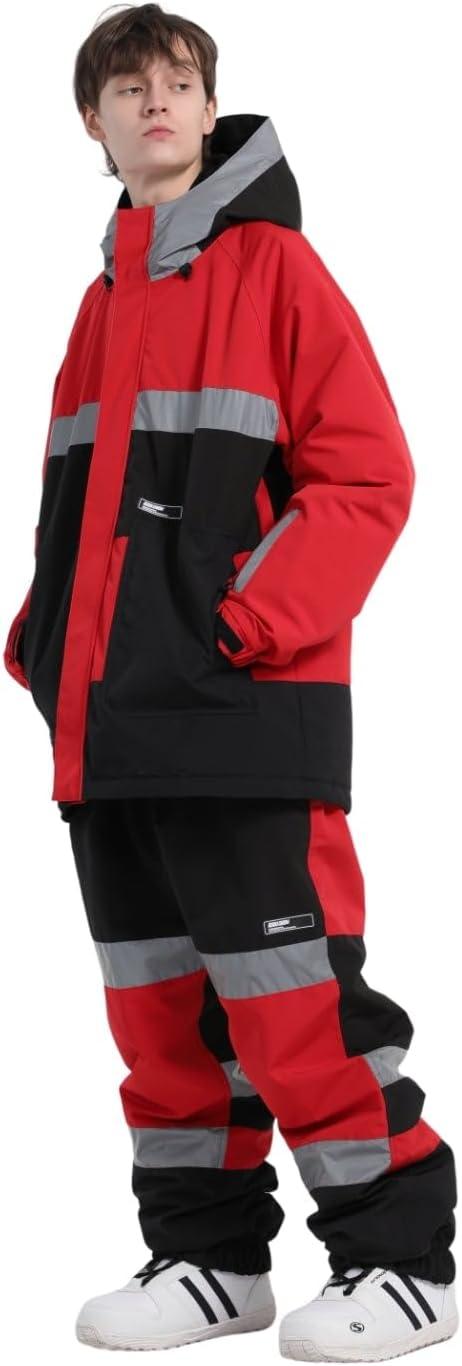 image:imageGSOU SNOW Womens Ski Pants Mens Snowboard Pants Waterproof Snow Pants for Winter Outdoor Sport WarmRed1