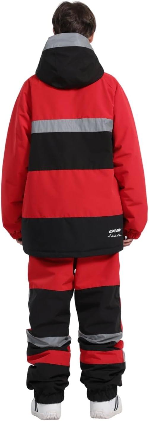image:imageGSOU SNOW Womens Ski Pants Mens Snowboard Pants Waterproof Snow Pants for Winter Outdoor Sport WarmRed1