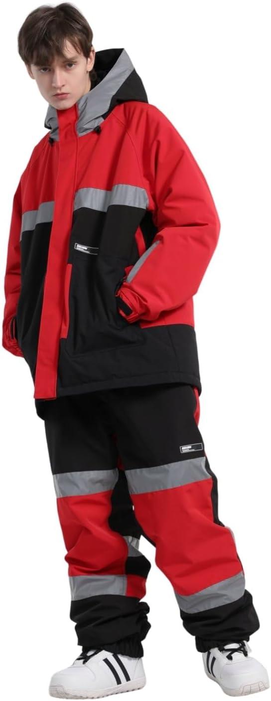 image:imageGSOU SNOW Womens Ski Pants Mens Snowboard Pants Waterproof Snow Pants for Winter Outdoor Sport WarmRed1