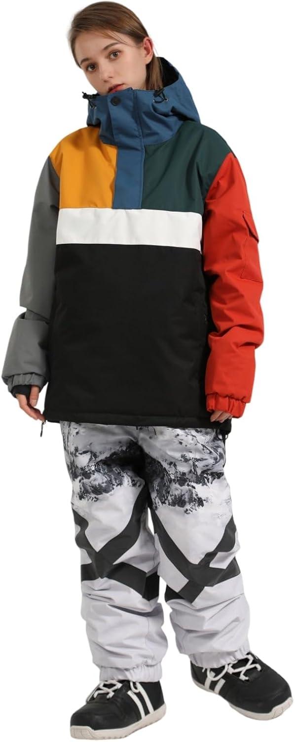 image:imageGSOU SNOW Womens Ski Pants Mens Snowboard Pants Waterproof Snow Pants for Winter Outdoor Sport WarmWhite