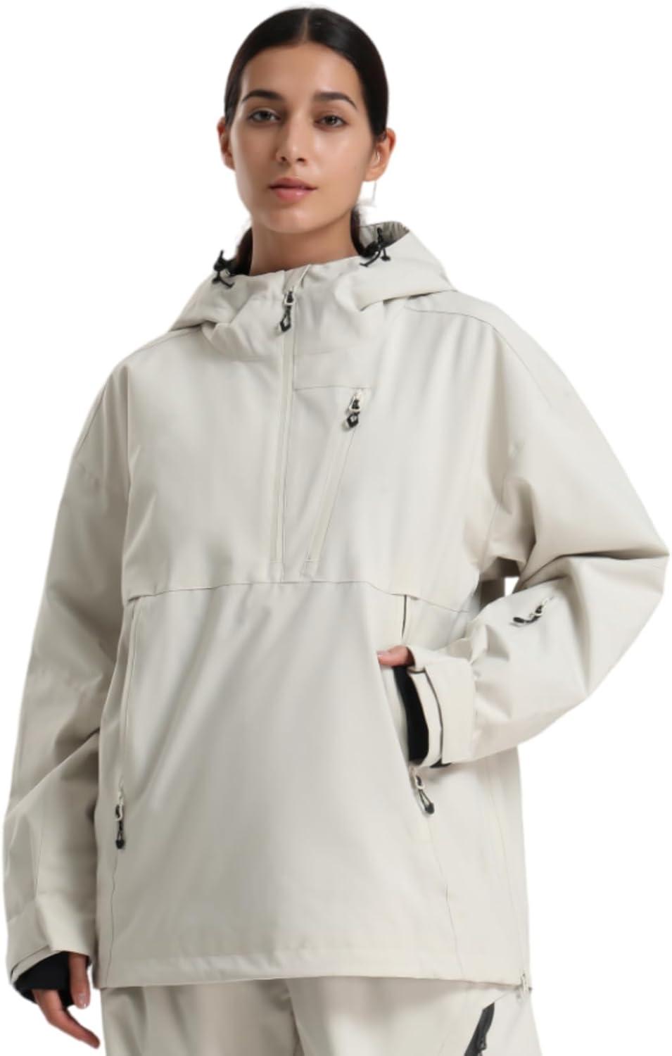 image:imageGSOU SNOW Womens Snowboard Jacket Baggy Ski Jackets Waterproof Snow Hooded Coat Windproof Mountain Winter Outdoor Sports