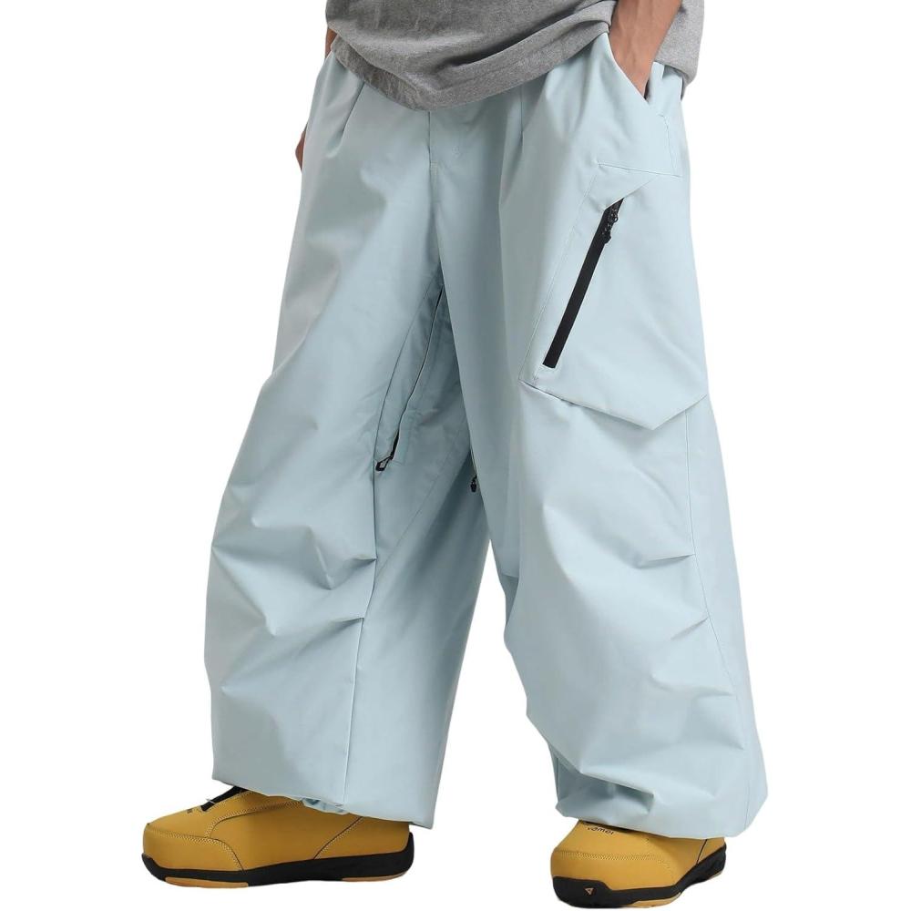 image:imageGSOU SNOW Mens Baggy Snowboard Pants Womens Snow Pants Loose Waterproof Ski Pants for SkiingSky Blue