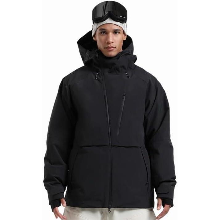 image:imageGSOU SNOW Mens Snowboard Jacket Waterproof Ski Coat Winter Snow Insulated Windproof JacketBlack