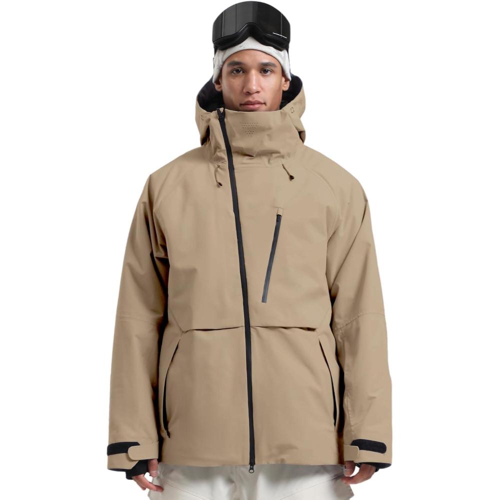 image:imageGSOU SNOW Mens Snowboard Jacket Waterproof Ski Coat Winter Snow Insulated Windproof JacketKhaki
