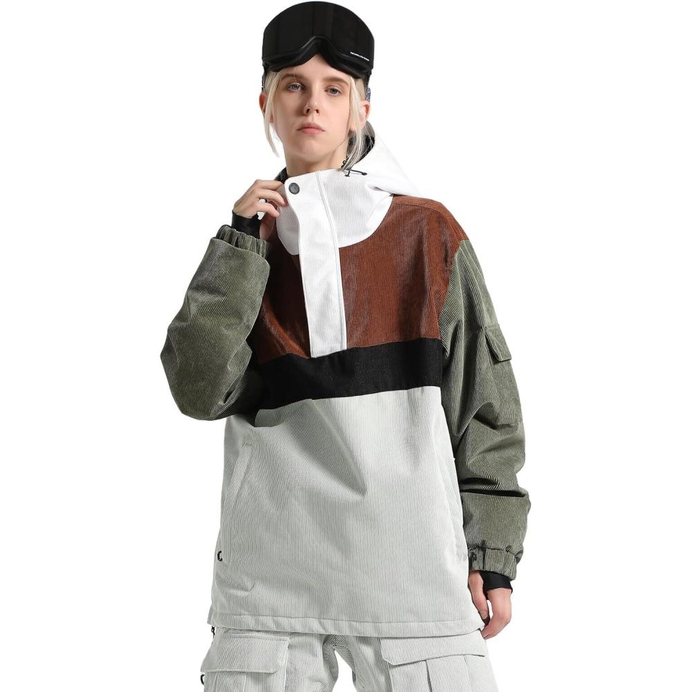image:imageGSOU SNOW Ski Jacket Waterproof Windproof Snowboarding Men Women Insulated Warm FabricBlack Brown