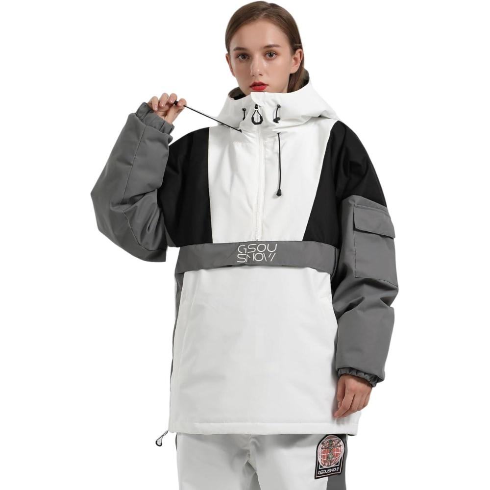 image:imageGSOU SNOW Ski Jacket Waterproof Windproof Snowboarding Men Women Insulated Warm FabricWhite