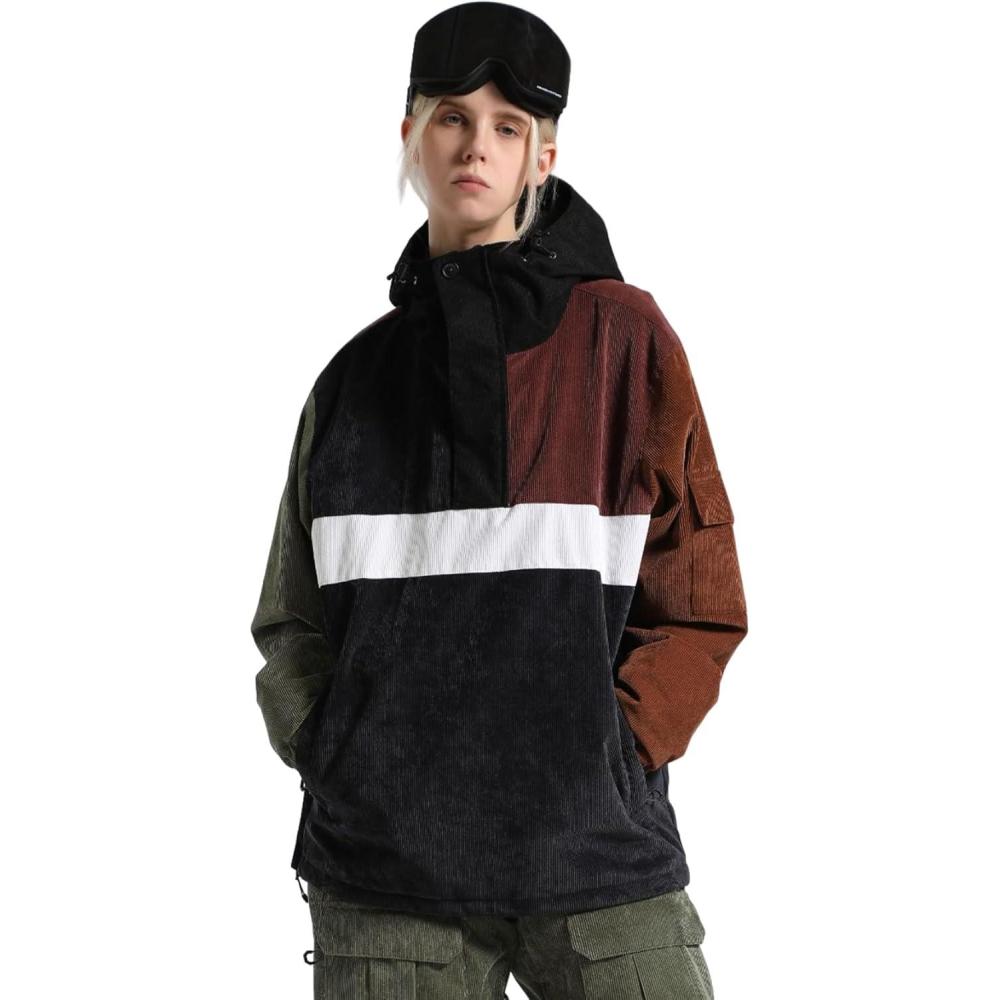 image:imageGSOU SNOW Ski Jacket Waterproof Windproof Snowboarding Men Women Insulated Warm FabricWhite Brown