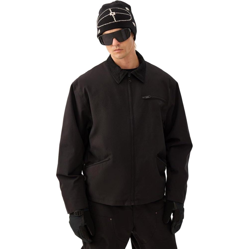 image:imageGSOU SNOW Snowboard Jacket Men Ski Jackets Women Snow Jacket Snowboarding Coat Mountain Hooded Waterproof WindproofBlack 2
