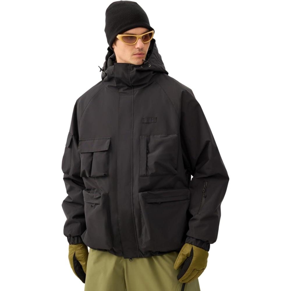 image:imageGSOU SNOW Snowboard Jacket Men Ski Jackets Women Snow Jacket Snowboarding Coat Mountain Hooded Waterproof WindproofBlack03