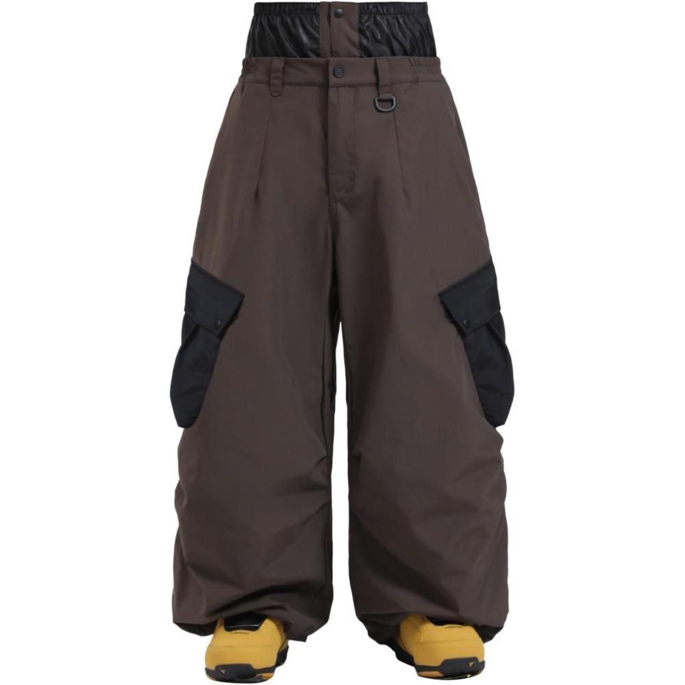 image:imageGSOU SNOW Womens Mens Baggy Snow Pants Cargo Snowboard Pants Ski Super Loose Sport Outdoor Insulation WaterproofCoffee Black