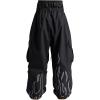 GSOU SNOW Men Baggy Snowboard Pants Women Snow Pants Waterproof Cargo Snowboarding Ski Pants with Reflective Flame Graphic(Black)