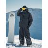 GSOU SNOW Men Baggy Snowboard Pants Women Snow Pants Waterproof Cargo Snowboarding Ski Pants with Reflective Flame Graphic(Black)
