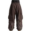 GSOU SNOW Men Baggy Snowboard Pants Women Snow Pants Waterproof Cargo Snowboarding Ski Pants with Reflective Flame Graphic(Dark Coffe)