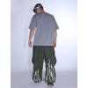 GSOU SNOW Men Baggy Snowboard Pants Women Snow Pants Waterproof Cargo Snowboarding Ski Pants with Reflective Flame Graphic(Green)