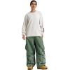 GSOU SNOW Men Baggy Snowboard Pants Women Snow Pants Waterproof Cargo Snowboarding Ski Pants with Reflective Flame Graphic(Green)