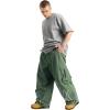 GSOU SNOW Men Baggy Snowboard Pants Women Snow Pants Waterproof Cargo Snowboarding Ski Pants with Reflective Flame Graphic(Green)