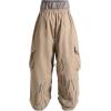 GSOU SNOW Men Baggy Snowboard Pants Women Snow Pants Waterproof Cargo Snowboarding Ski Pants with Reflective Flame Graphic(Khaki)
