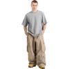 GSOU SNOW Men Baggy Snowboard Pants Women Snow Pants Waterproof Cargo Snowboarding Ski Pants with Reflective Flame Graphic(Khaki)
